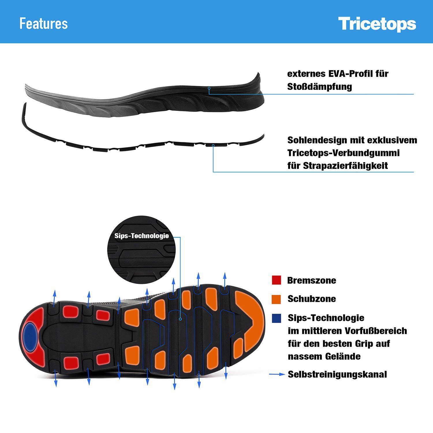Tricetops CM232 Sicherheitsschuhe S1P Arbeitsschuhe Herren metallfreie Arbeitsschuh