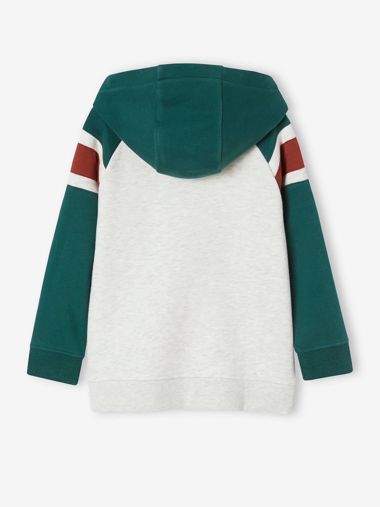 Sweat à capuche motif graphique manches raglan garçon bleu nuit