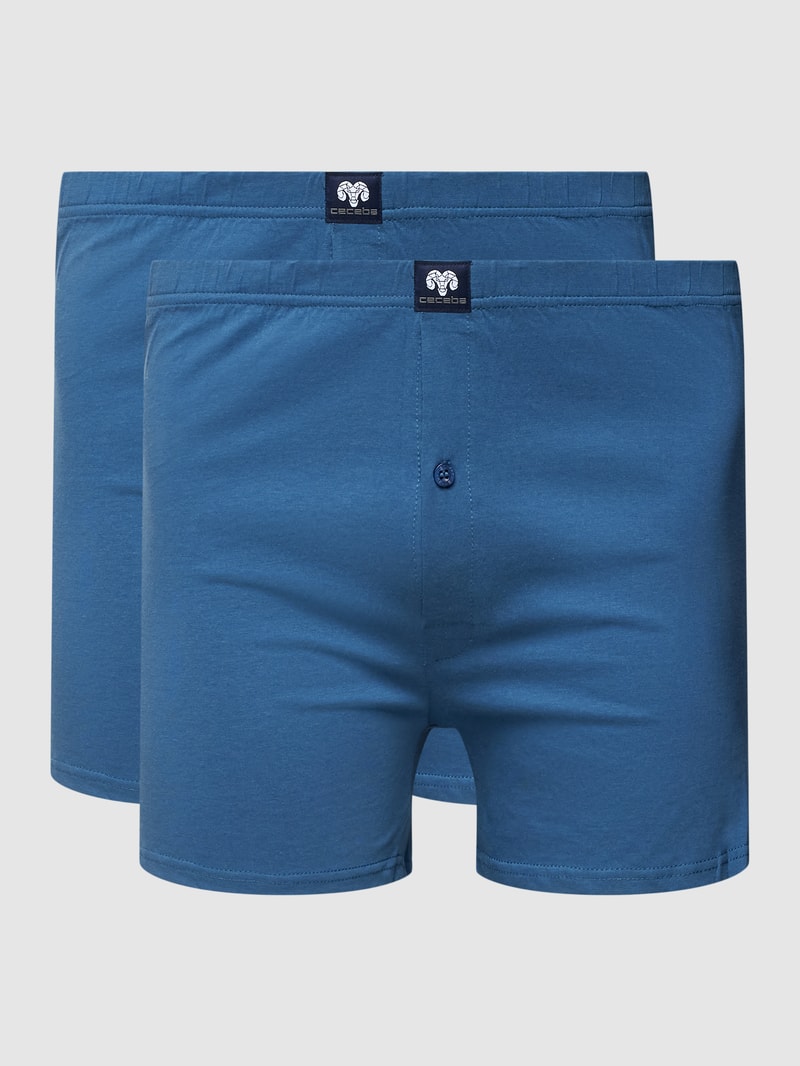 PLUS SIZE Boxershorts mit Label-Patch im 2er-Pack in blau