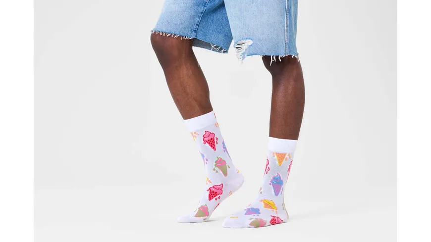 Happy Socks Unisex Socken Ice Cream White
