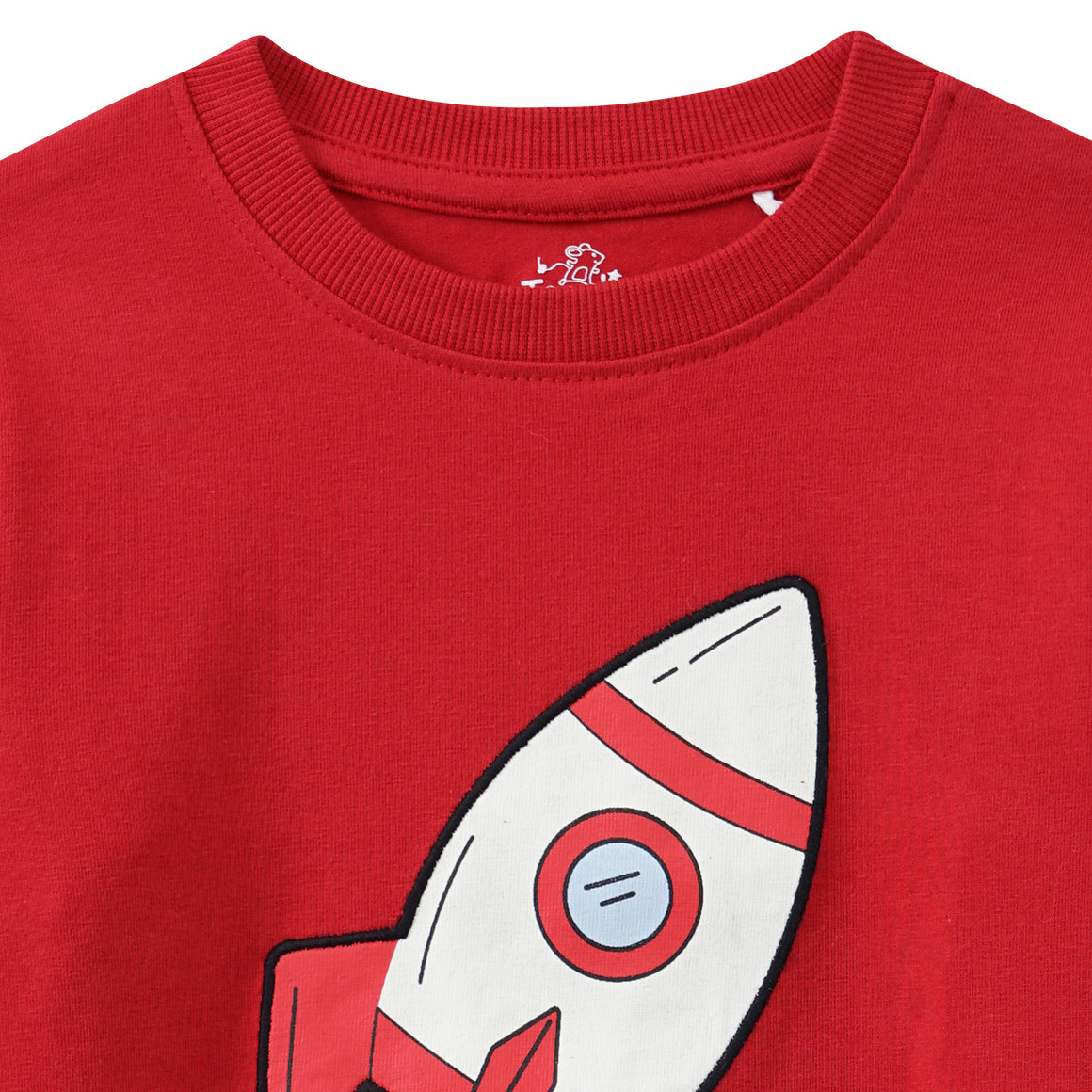 Kinder Langarmshirt mit Raumschiff-Motiv