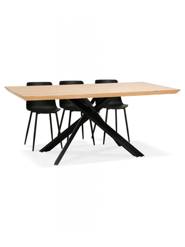 KADIMA DESIGN Esstisch WALABY Industriedesign | Designer Esszimmertisch in Beige-Schwarz günstig kaufen onesize