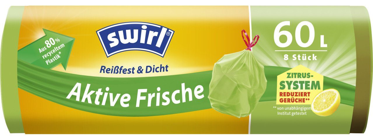 Swirl Müllsackständer Swirl® Aktive Frische Müllbeutel 60 L Reißfest &