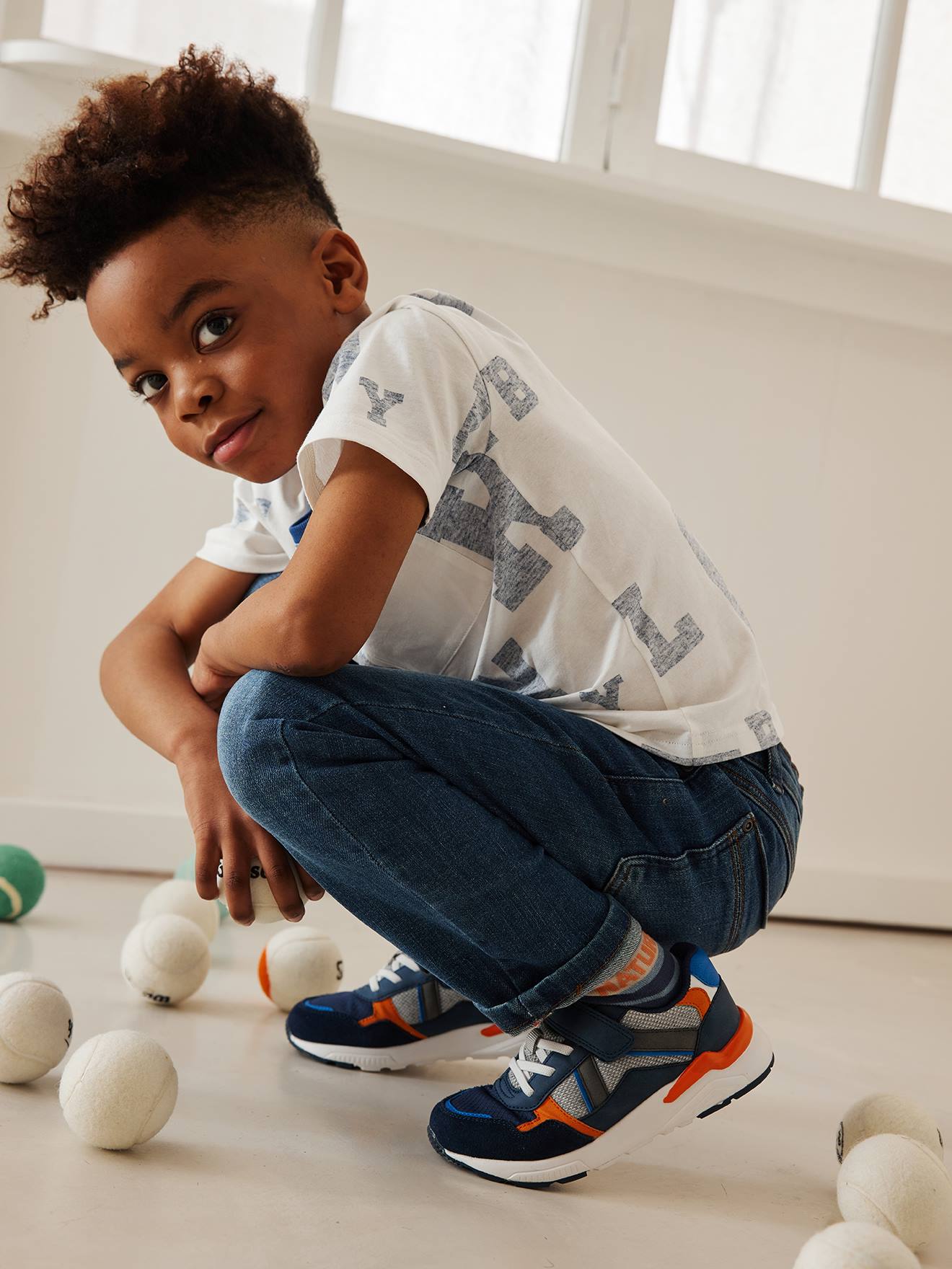 Vertbaudet Kinder Sneakers, Klett & Schnürung - marine