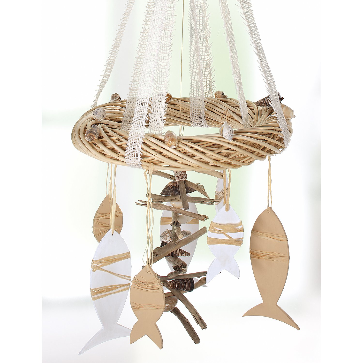 Deko-Fische aus Holz, 10 Stück