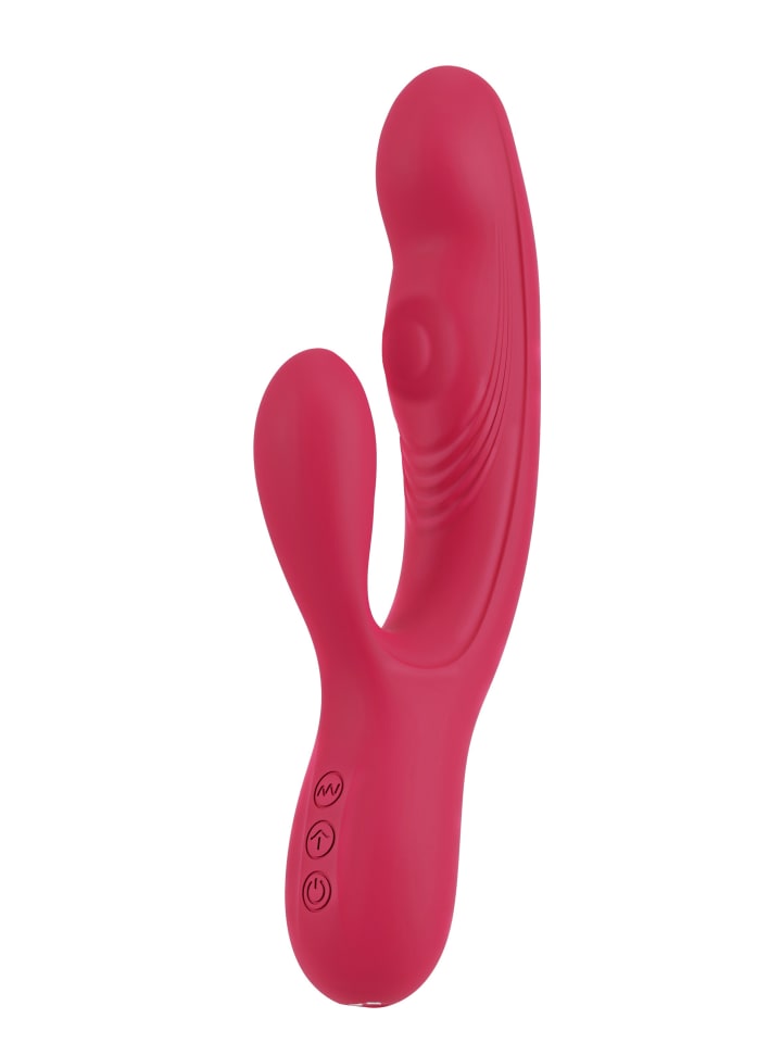 Sweet Smile Rabbitvibrator Thumping Rabbit Vibrator in rot günstig kaufen 21,2 cm