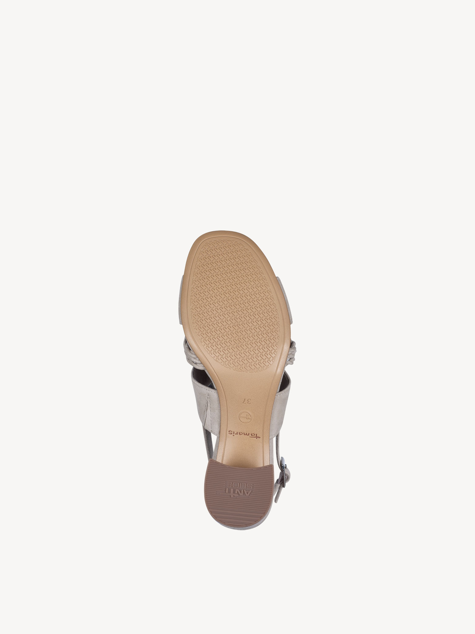 Sandale à talon en cuir - beige