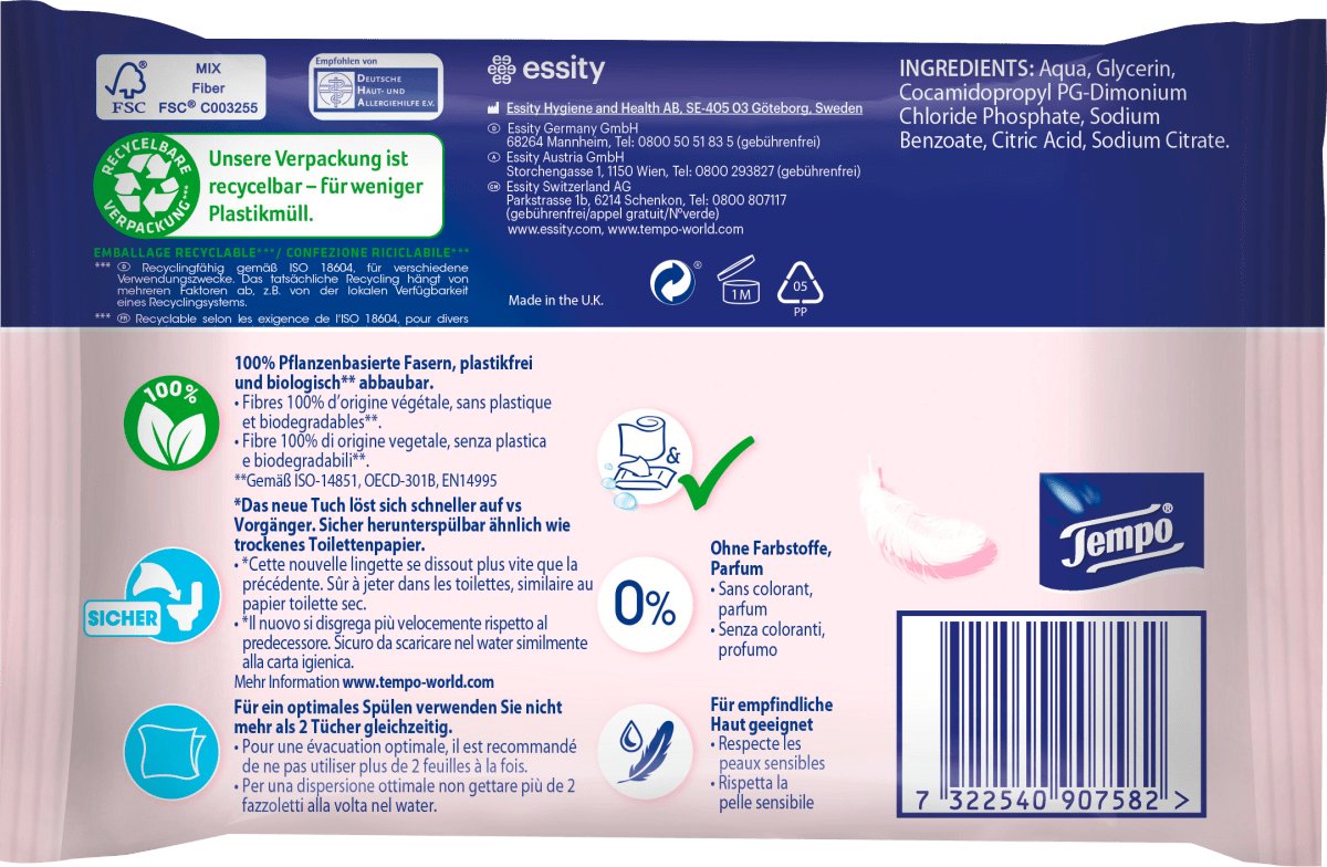 Feuchtes Toilettenpapier sanft & pur (2x42 St), 84 St
