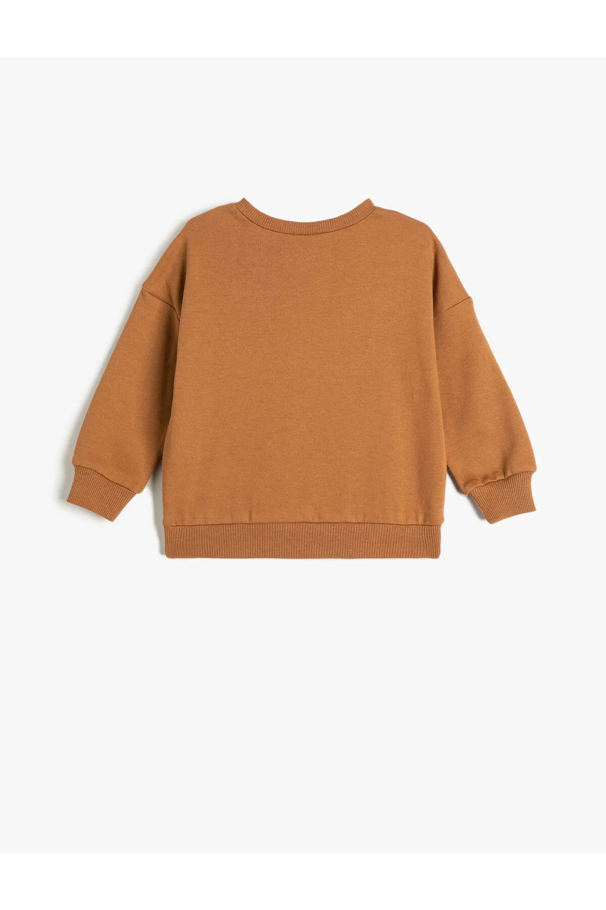 Koton  Sweatshirt mit Rundhalsausschnitt, langen Ärmeln und Kängurutasche aus bedruckter, erhabener Baumwolle