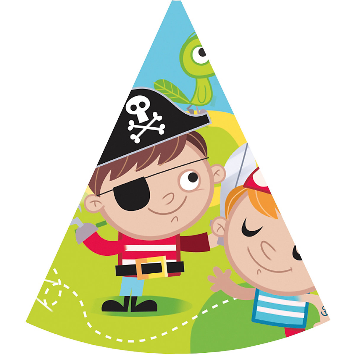 Partyhüte/Partyhütchen Pirates Treasure Hunt, 6 Stück