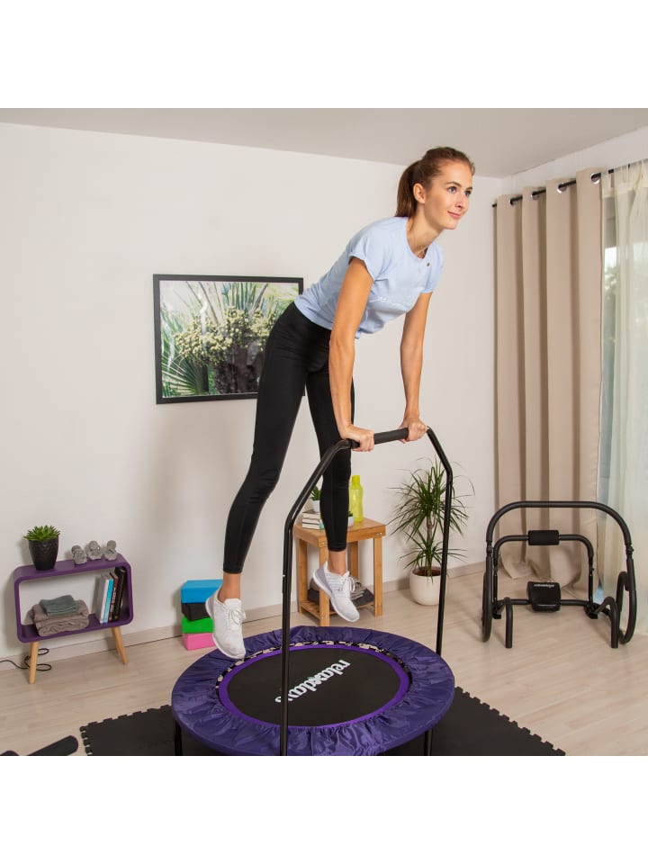 relaxdays Trampolin mit Haltestange in Schwarz-Lila - Ø 102 cm günstig kaufen onesize