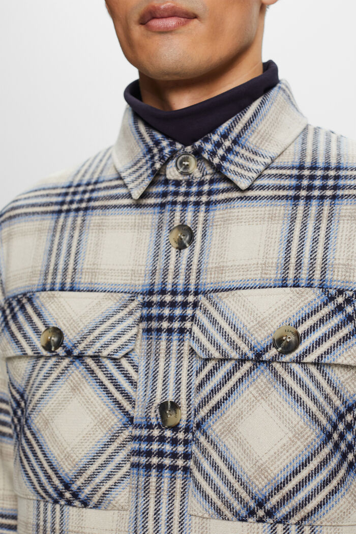Kariertes Overshirt aus Wollmix