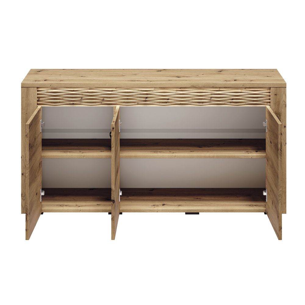 Lomadox Wohnwand ARTA-131, (4-St., 4-tlg), Artisan Eiche Nb. 325/200/40 cm