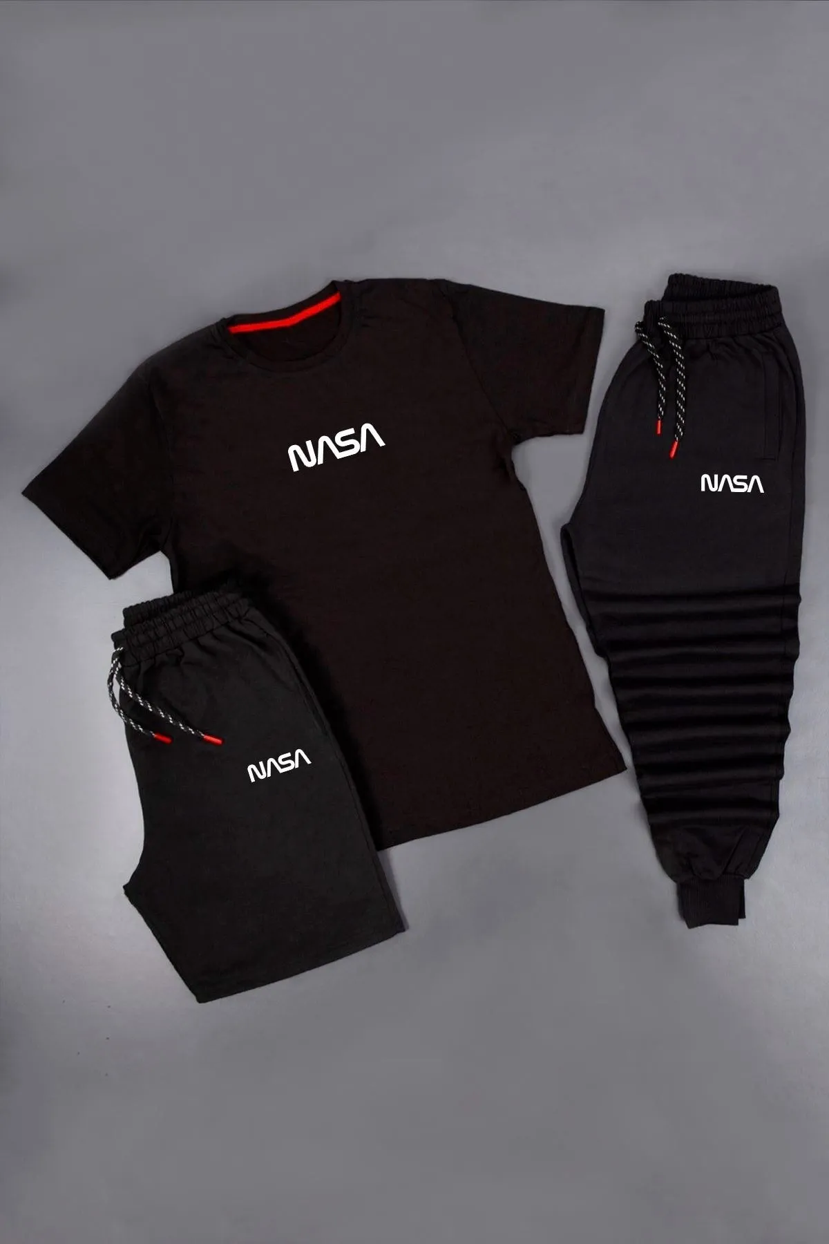 trendypassion  3-teilige Unisex-Trainingsanzug-Set-Kombination mit Nasa-Aufdruck