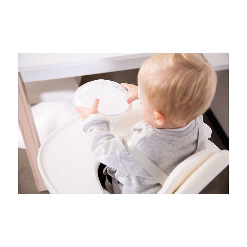Tablette blanche pour chaise haute Evolu 2 avec napperon en silicone Childhome