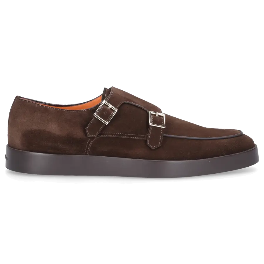 Santoni - Monk Schuhe 16384 Veloursleder - braun