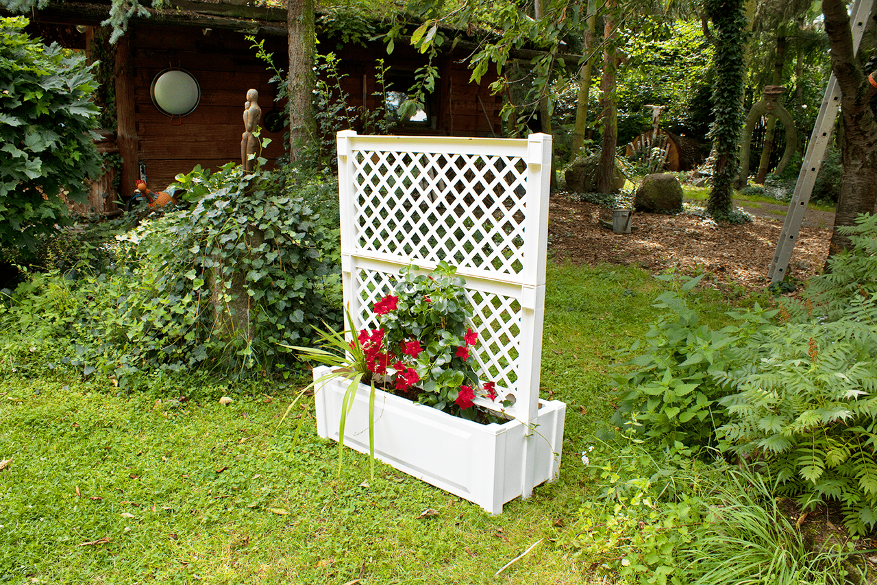 KHW KHW Pflanzkasten groß mit Zentralspalier (2-tlg.) 100 cm, weiß