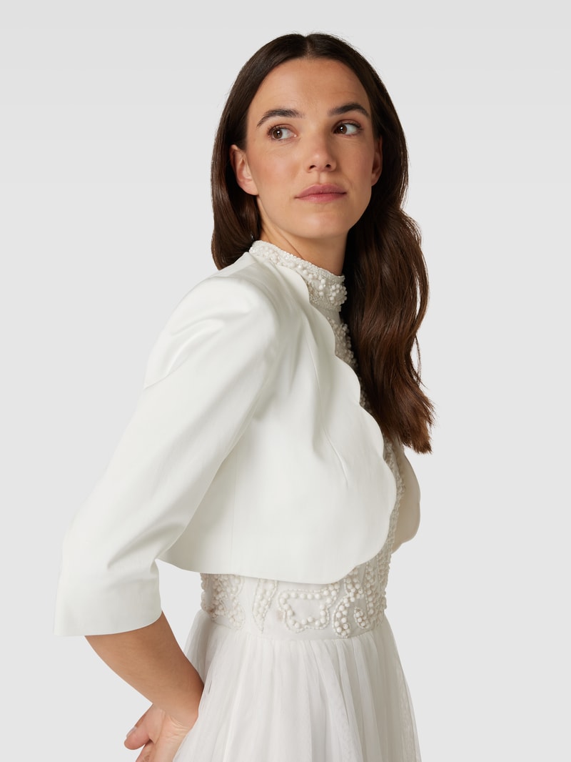 Bolero mit 3/4-Arm in weiß