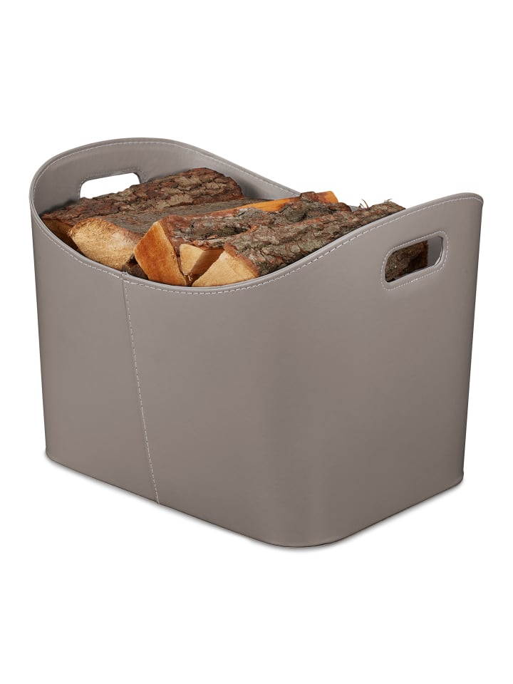 relaxdays Holzkorb in Dunkelgrau - (B)53,5 x (H)36 x (T)41 cm günstig kaufen onesize