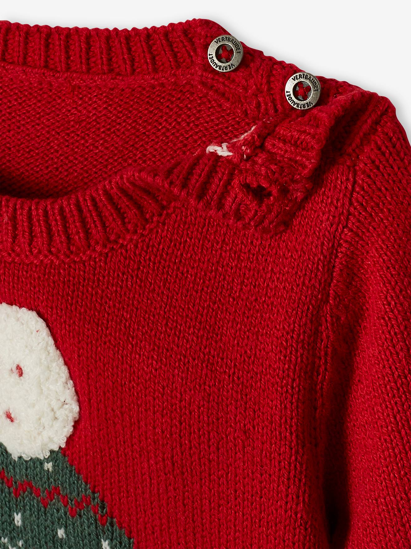 Pull de Noël bébé motif ours rouge