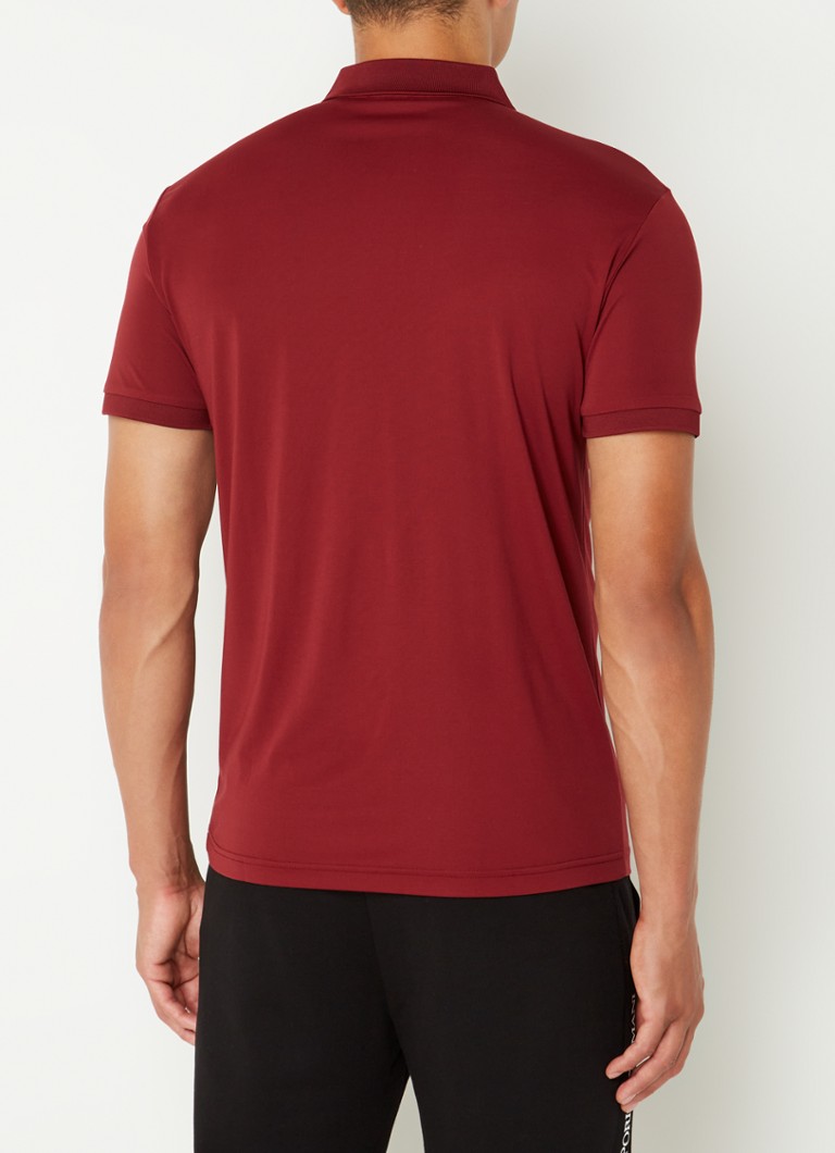 Polo Emporio Armani de corte regular com logotipo e meio zíper.