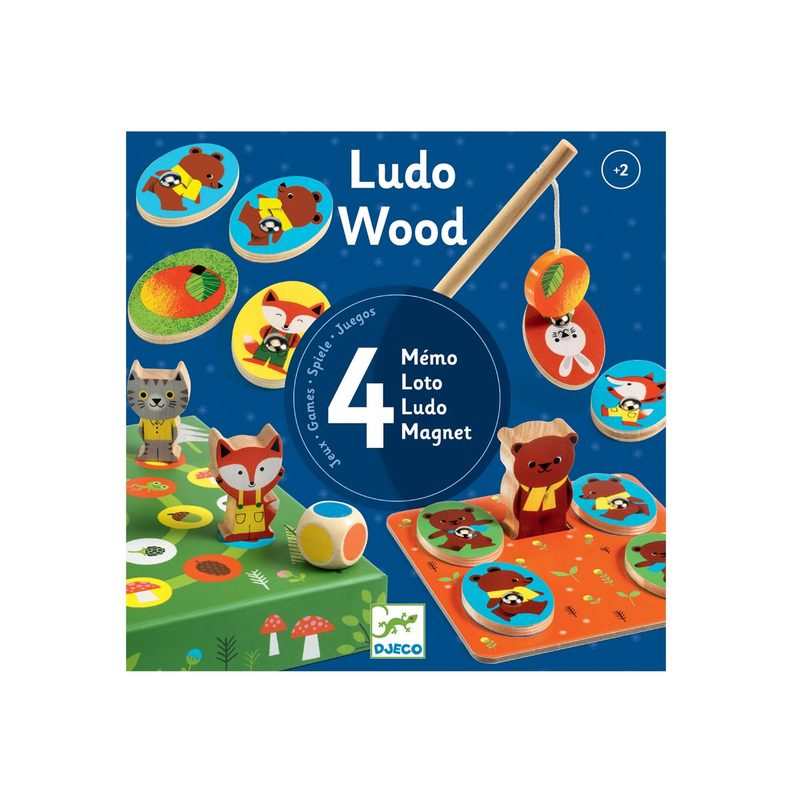 Coffret de 4 jeux Ludo Wood Djeco