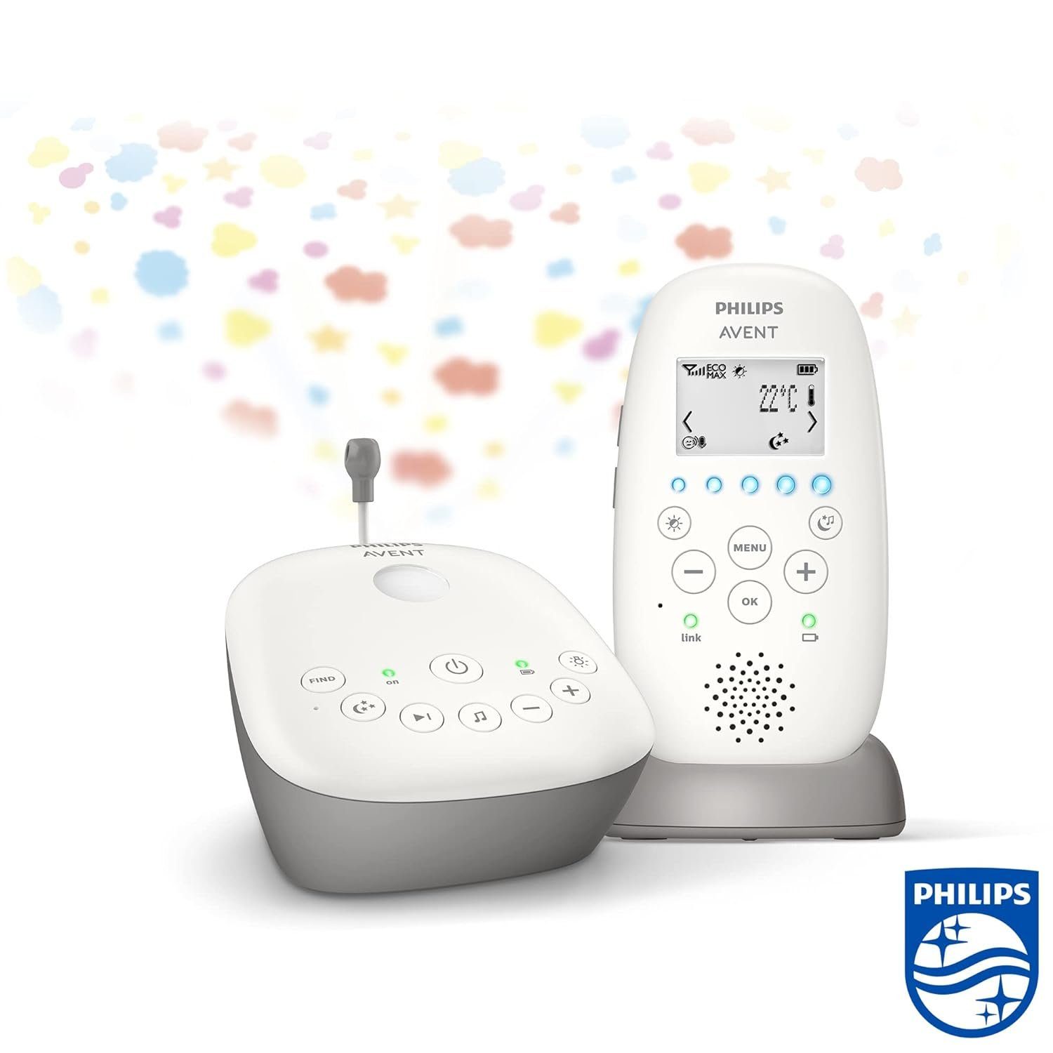 Philips Babyphone Avent SCD733/26 Audio Babyphone DECT Eco-Mode Sternenhimmel