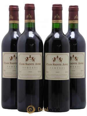 Pomerol Château Clos Saint Anne 2000 - Lot de 4 Bouteilles