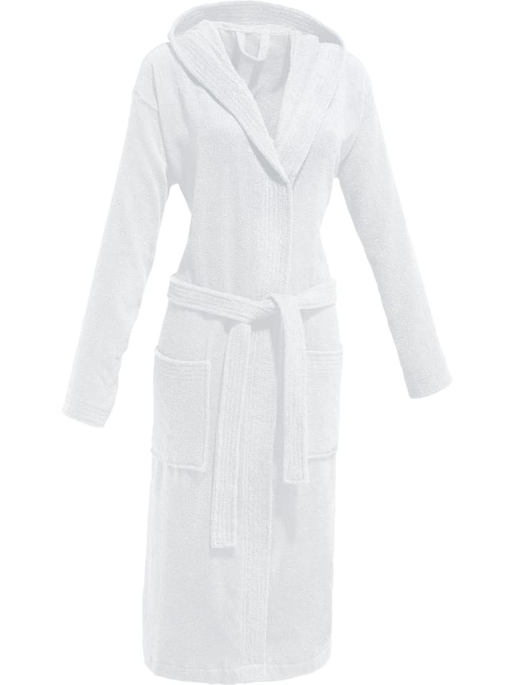 REDBEST Frottier Unisex-Bademantel mit Kapuze Chicago in weiß günstig kaufen