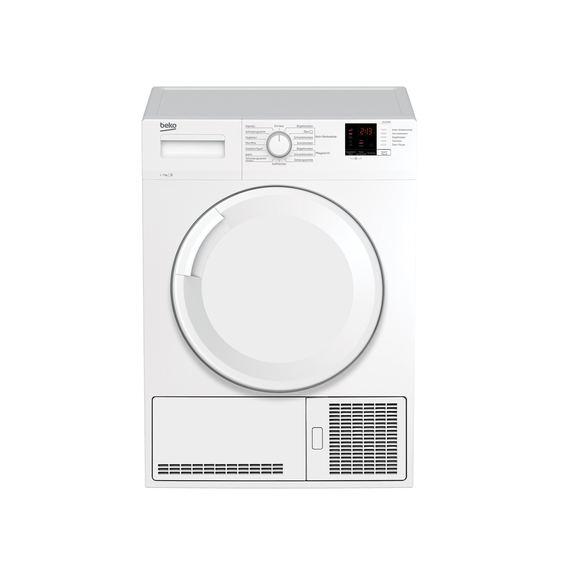 BEKO Kondenstrockner DCU7330N1, 7 kg, Trommelinnenbeleuchtung, Allergikergeeignet