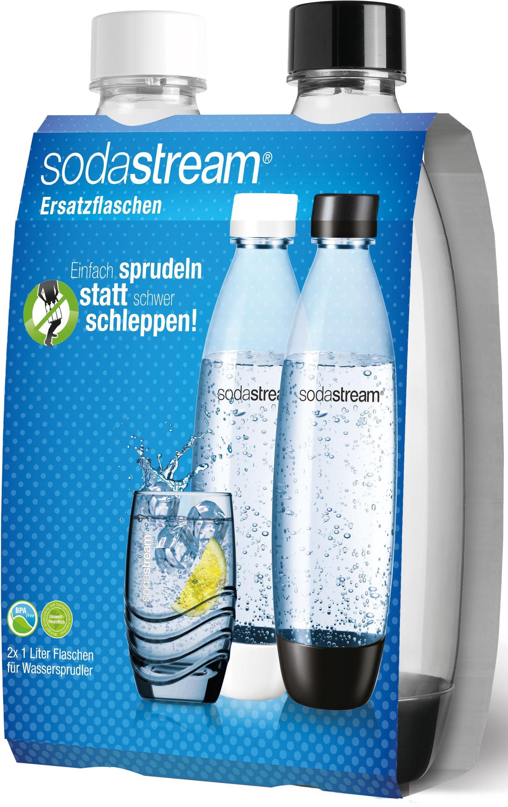 SodaStream Wassersprudler Flasche, (Set, 2-tlg), passend für den SodaStream Easy