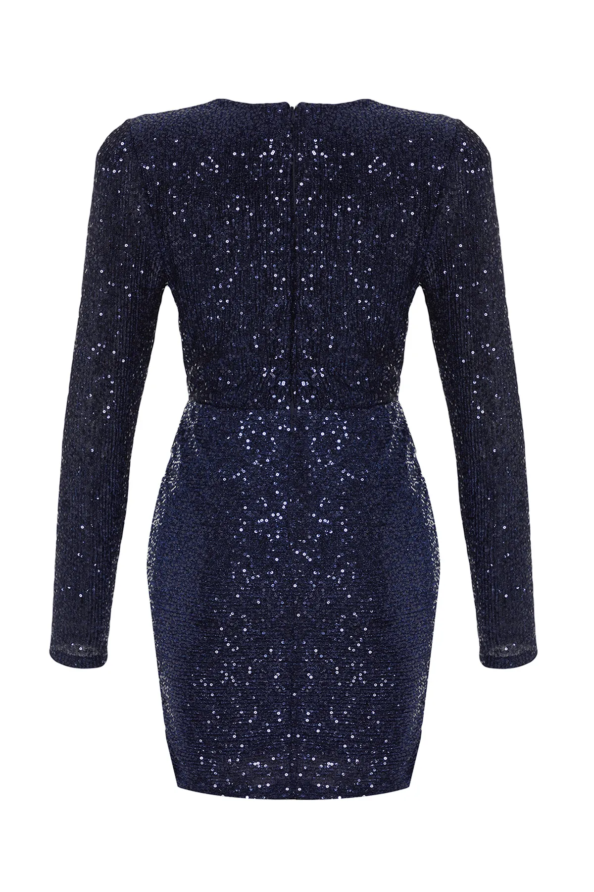 Trendyol Collection  Marineblaues, tailliertes, elegantes Abendkleid mit glänzenden Pailletten TPRAW24EL00159