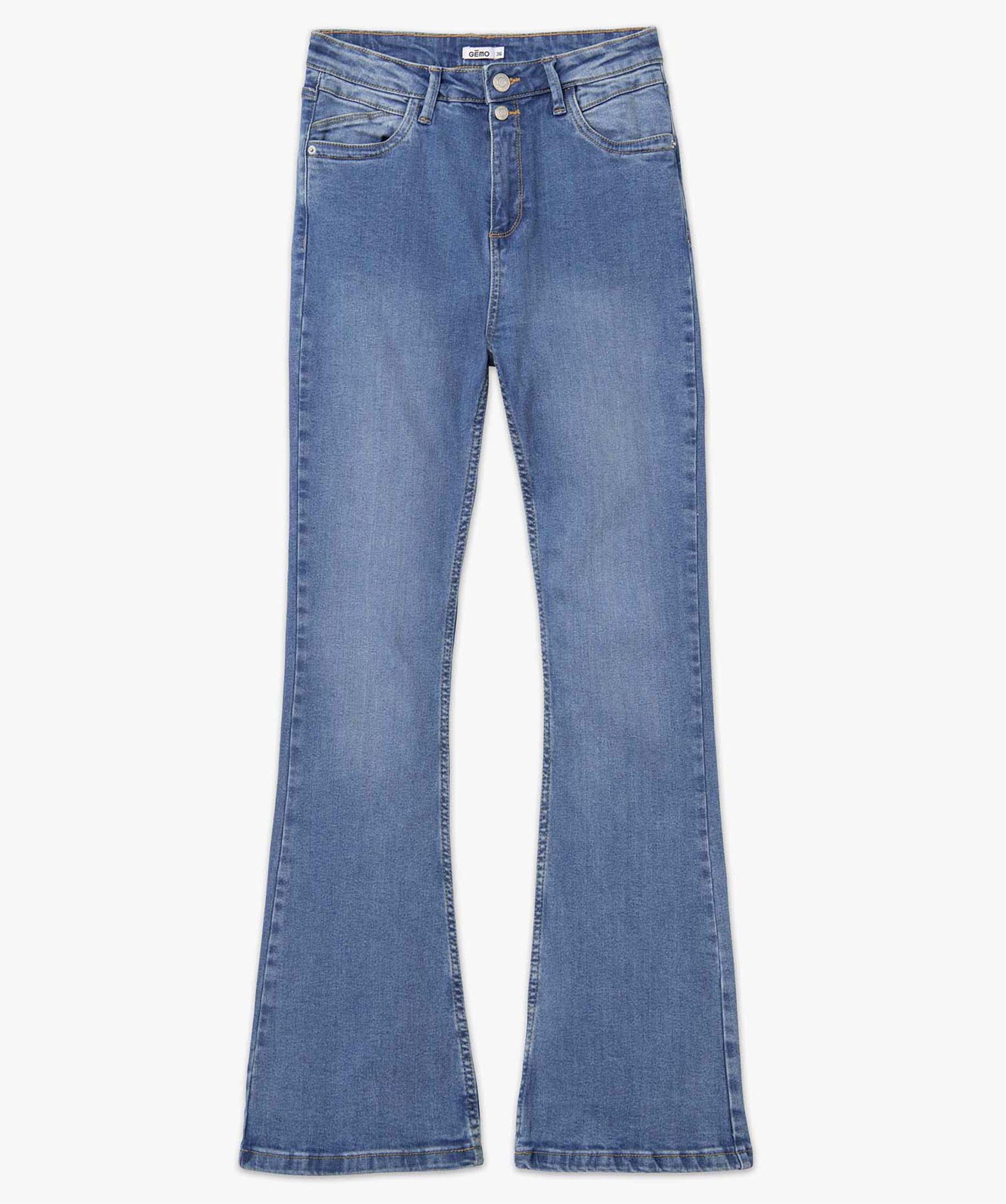 Jean femme coupe bootcut taille haute stone | GEMO