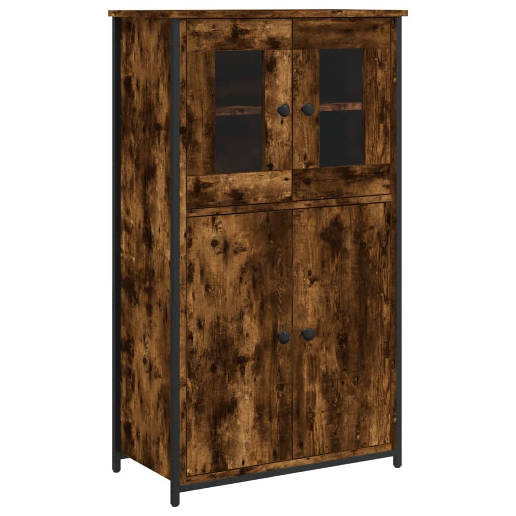 vidaXL Anrichte Highboard Räuchereiche 62x32x106,5 cm Holzwerkstoff Glas Vitrine