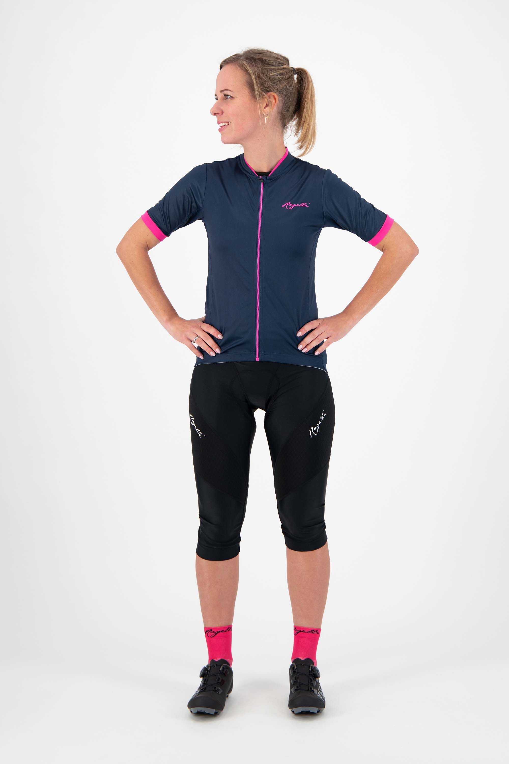 Rogelli Essential Blue Pink Damen Radtrikot