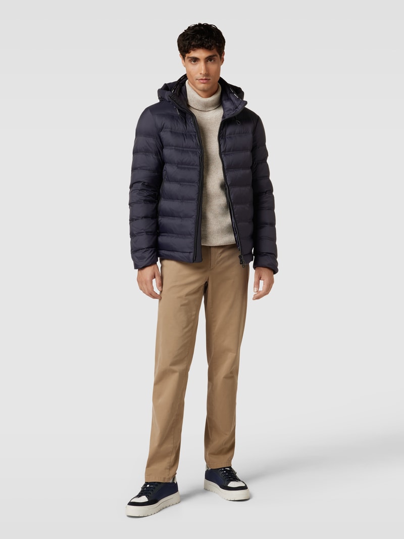 Steppjacke mit abnehmbarer Kapuze Modell 'BOGGS' in marineblau