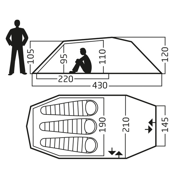 OPPLAND 3 LW TENT - Tunnelzelt