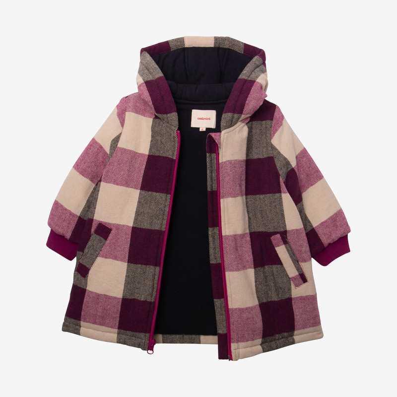 Manteau bébé fille carreaux violet Catimini