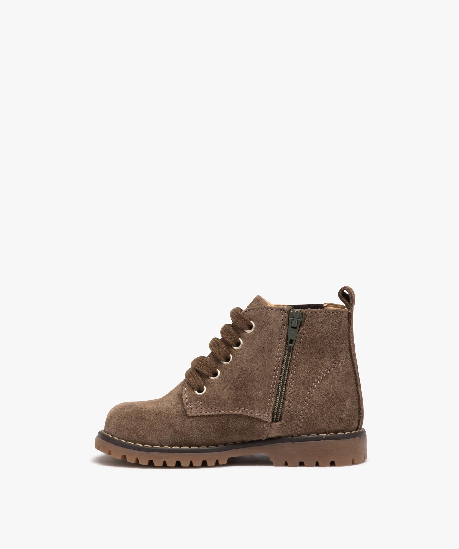 Boots bébé Garçon en cuir suédé uni - NA! taupe | GEMO