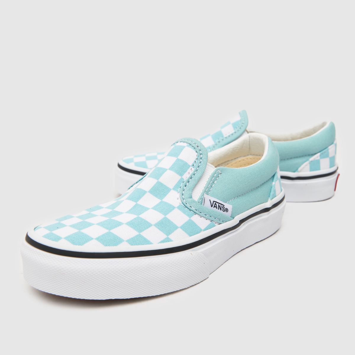 Vans fehér és kék klasszikus slip-on junior edzőcipők
