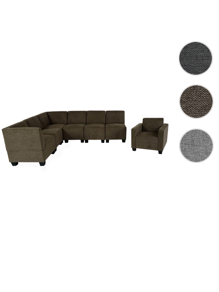 MCW Modular Sofa-System Couch-Garnitur Moncalieri 6-1, Braun günstig kaufen onesize