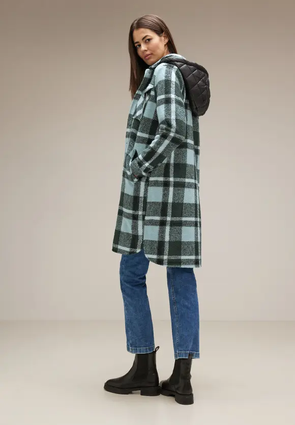 Street One Karo Overshirt mit Kapuze