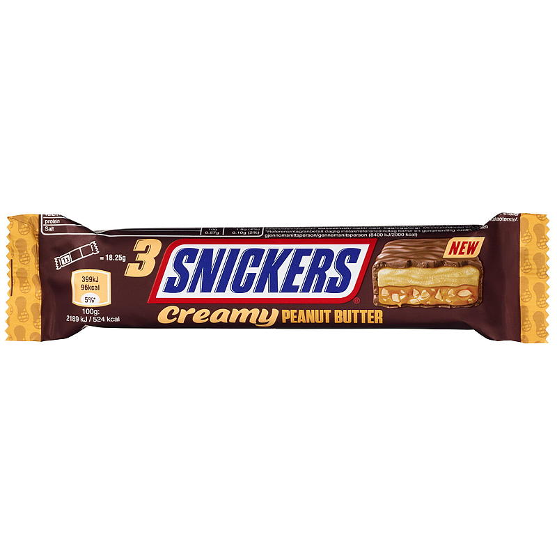 Mars Snickers 3-pk Creamy peanut butter