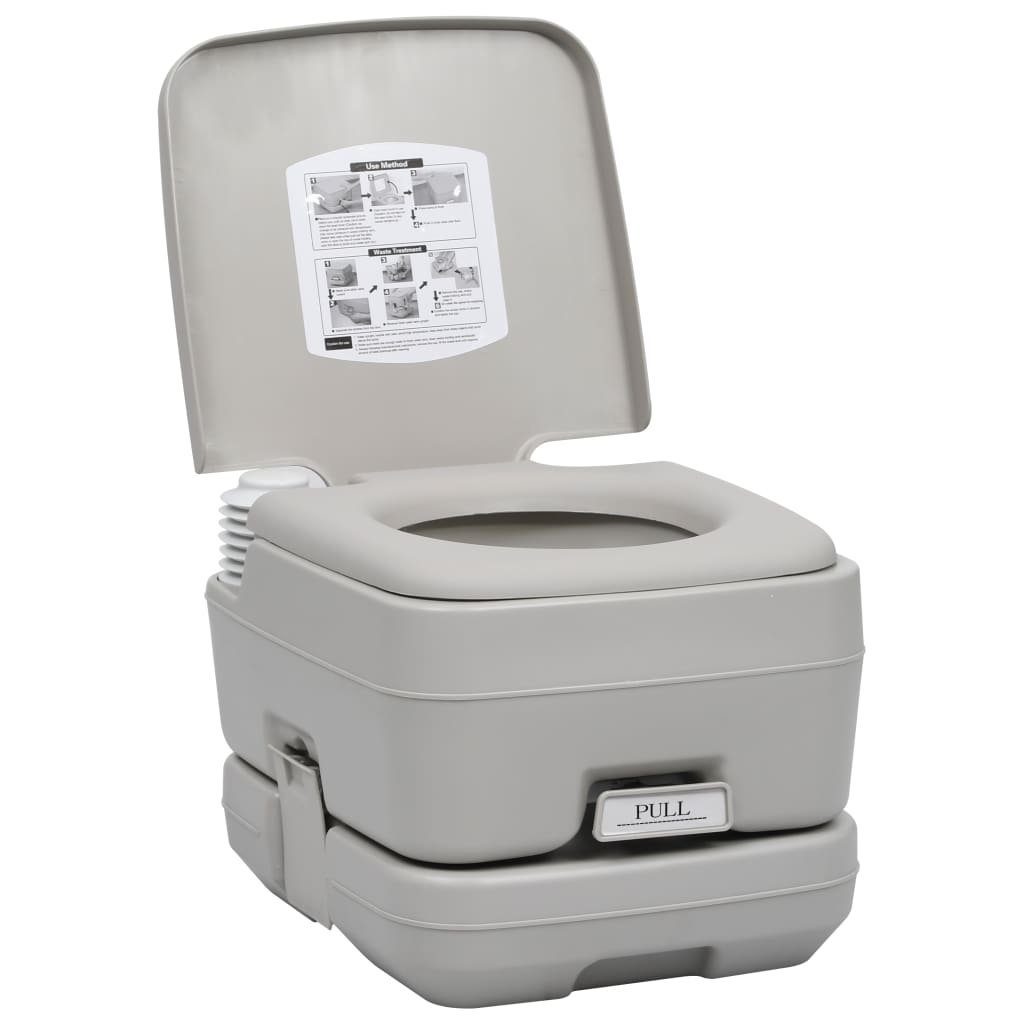 vidaXL Campingtoilette Tragbare Campingtoilette Grau 10 10 L