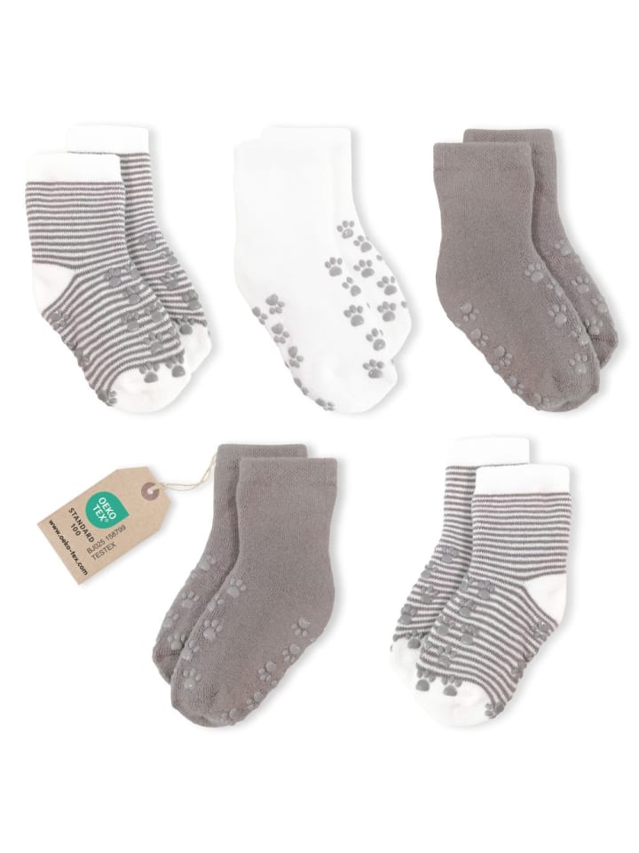 LaLoona Anti-Rutsch Socken / Krabbelsocken / Stoppersocken in weiss,braun günstig kaufen