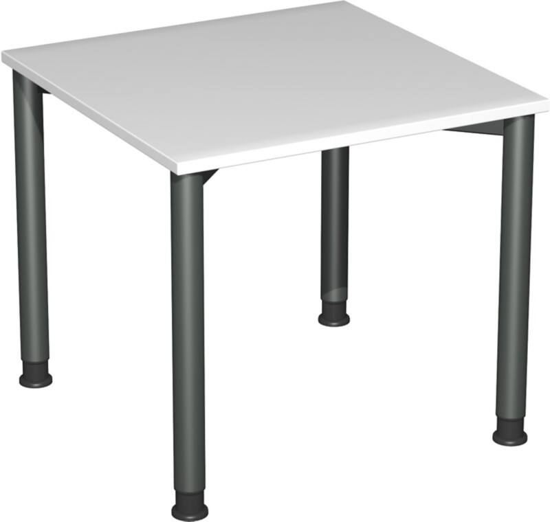 4 Fuß Flex Schreibtisch höhenverstellbar, 800x800x680-800, Lichtgrau/Anthrazit