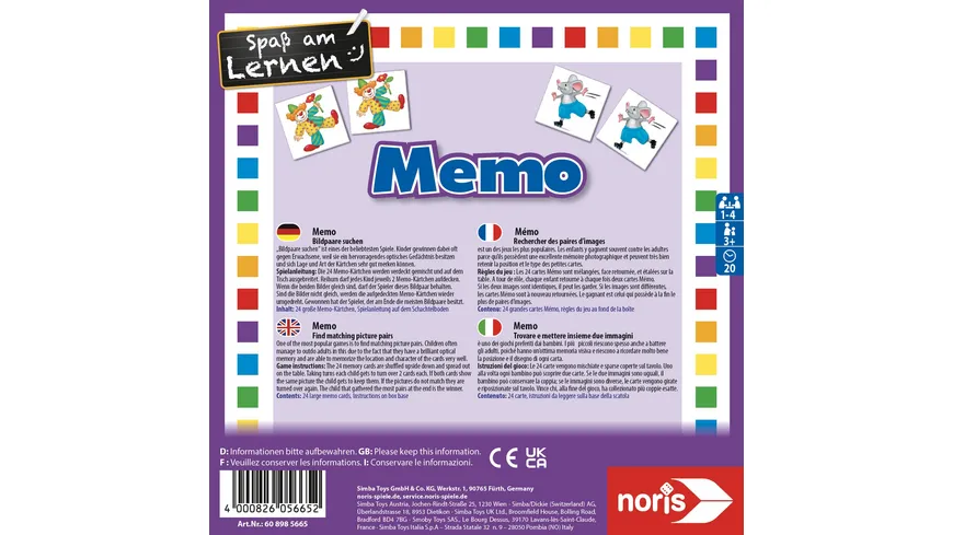 Noris Spiele - Memo
