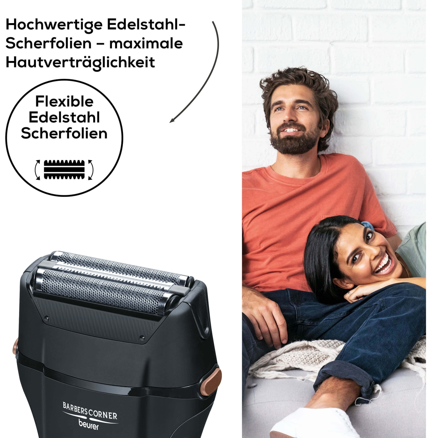 Beurer HR 7000 Folienrasierer-Bartschneider mit Scherfolie & ausfahrbarem Detailtrimmer