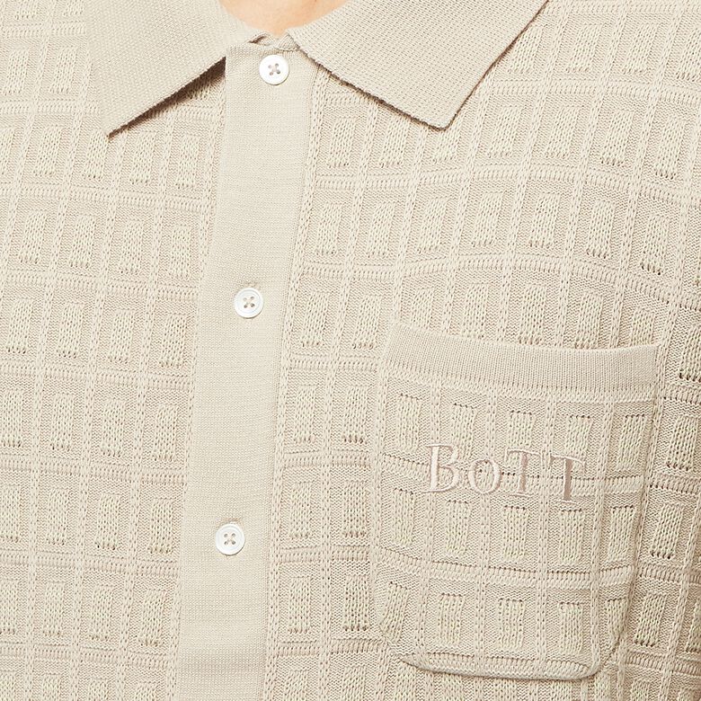 BoTT Button Down Knit Polo putty