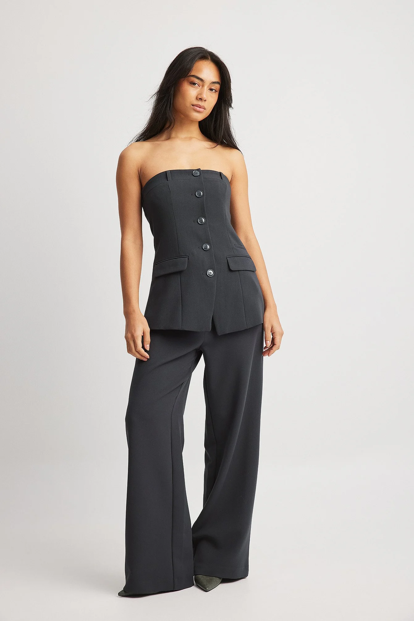 Buttoned Off Shoulder Vest Top